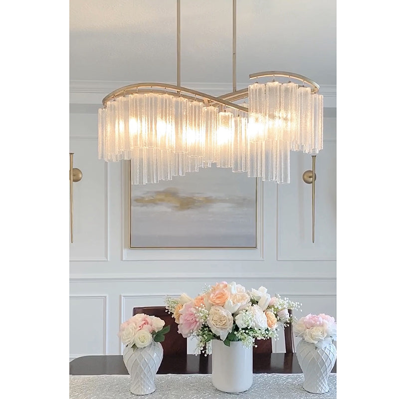 Victoria 16' 6 Light Chandelier in Golden Silver