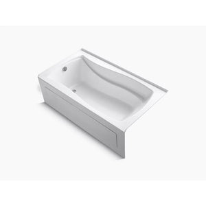 Mariposa 66' x 36' x 21.25' Left Drain Alcove Bathtub in White