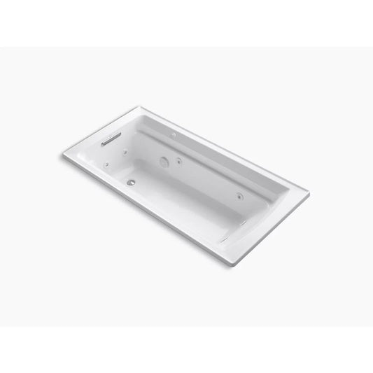 Archer 72" x 36" x 19" Drop-In Jetted Bathtub in White with Built-in Heater