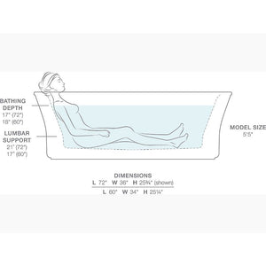 Stargaze 72' x 36.06' x 25.75' Freestanding Bathtub in White