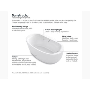 Sunstruck 65.5' x 35.5' x 24.5' Freestanding Bathtub in White