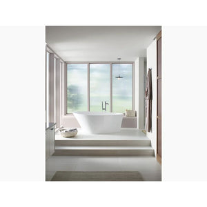 Veil 65.38' x 36.75' x 23.56' Freestanding Bathtub in White