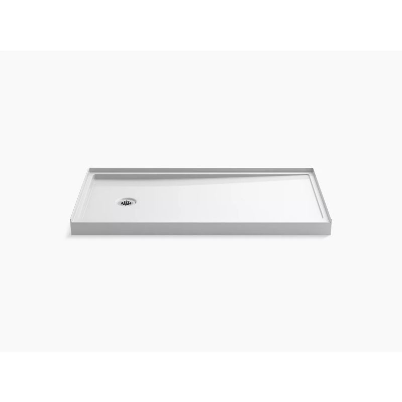 Rely 60' x 30' x 4.69' Left Drain Shower Base in White