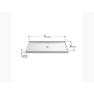 Rely 60' x 34' x 4.19' Shower Base in White