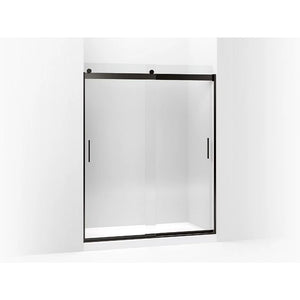 Levity Tempered Glass Sliding Shower Door in Anodized Dark Bronze (74' x 56.63')