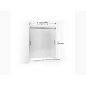 Levity Tempered Glass Sliding Shower Door in Anodized Dark Bronze (74' x 56.63')