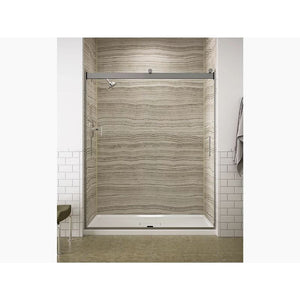 Levity Tempered Glass Sliding Shower Door in Anodized Dark Bronze (74' x 56.63')