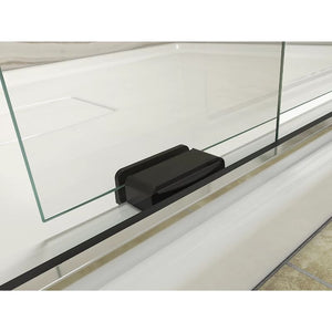 Levity Tempered Glass Sliding Shower Door in Anodized Dark Bronze (74' x 56.63')