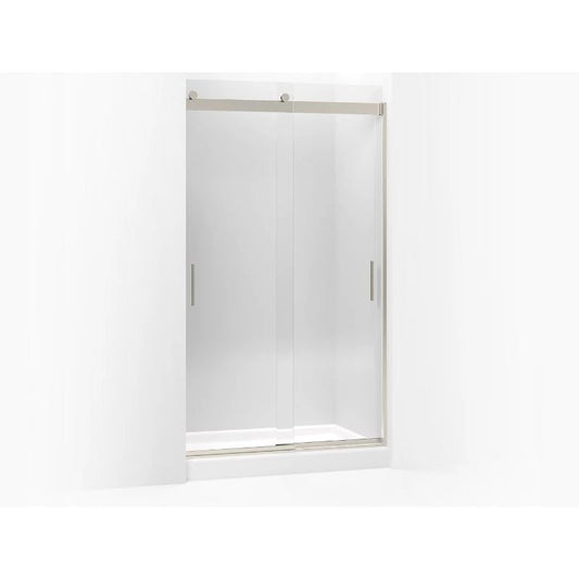 Levity Tempered Glass Sliding Shower Door in Brushed Nickel (82" x 44.63")