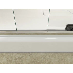 Levity Tempered Glass Sliding Shower Door in Matte Nickel (74' x 56.63')