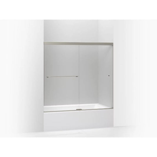 Revel Tempered Glass Sliding Shower Door in Anodized Brushed Nickel (62" x 56.63")