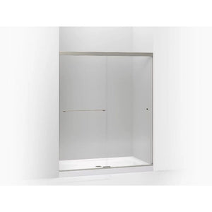 Revel Tempered Glass Sliding Shower Door in Anodized Brushed Nickel (76' x 56.63')