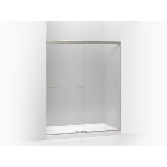 Revel Tempered Glass Sliding Shower Door in Anodized Brushed Nickel (76" x 56.63")