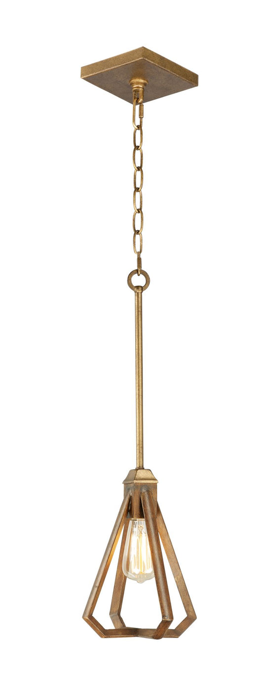 Woodland 8.75" Single Light Mini-Pendant in Hazel and Burnished Gold