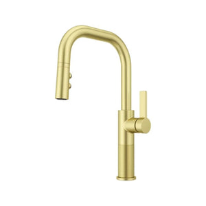 Montay Single-Handle Pull-Down Kitchen Faucet in Brushed Gold