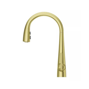 Lita Single-Handle Pull-Down Kitchen Faucet with Soap Dispenser in Brushed Gold