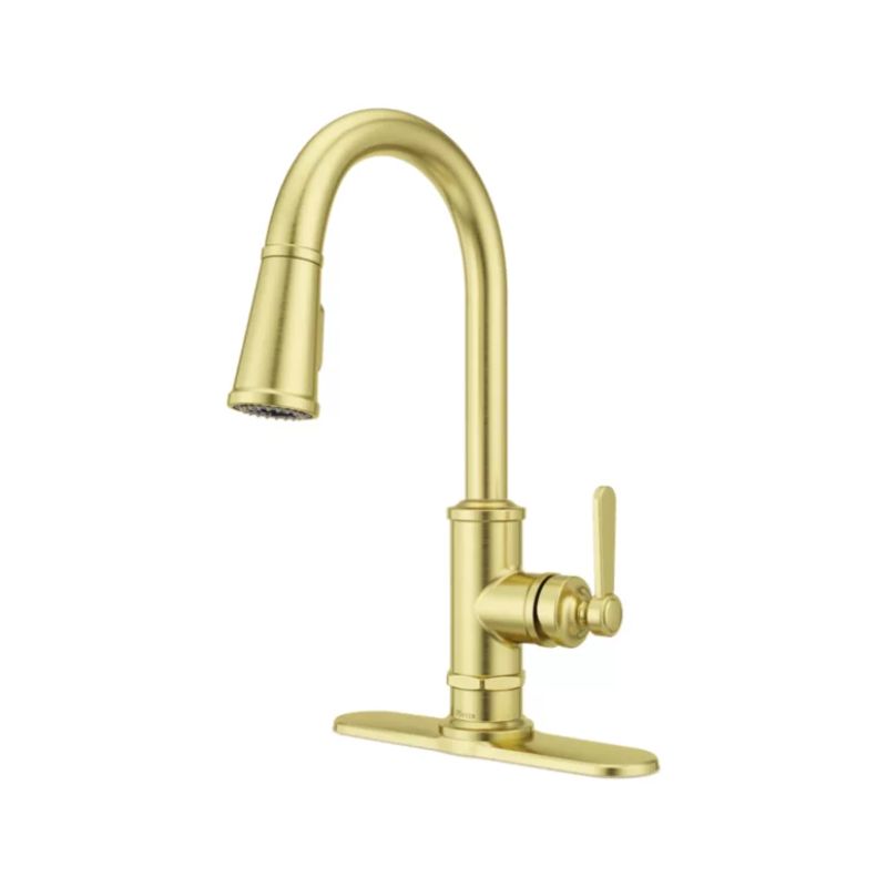 Port Haven Single-Handle Pull-Down Kitchen Faucet in Brushed Gold