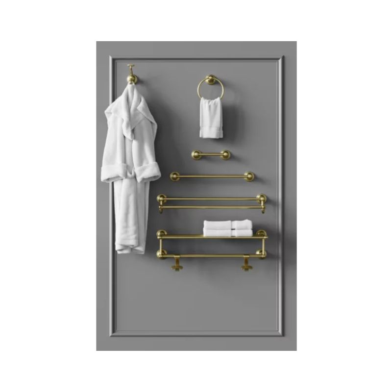 Tisbury 26.47' Round Double Towel Bar in Brushed Gold
