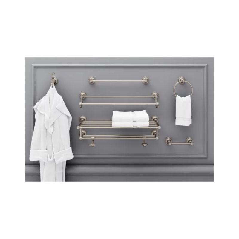 Tisbury 26.59' Round Towel Rack in Brushed Nickel