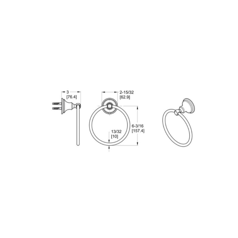 Tisbury 6.19' Round Towel Ring in Polished Nickel