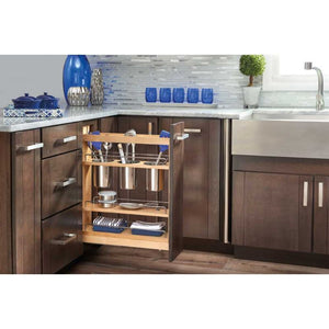 448 Series Natural Maple Utensil Base Pull-Out Organizer (8.75' x 21.63' x 29.5')