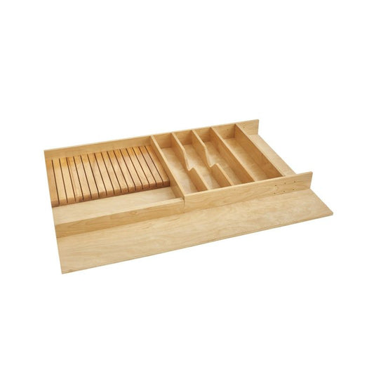 4WUTKB Series Natural Maple Utensil Tray (33.13" x 22" x 2.88")