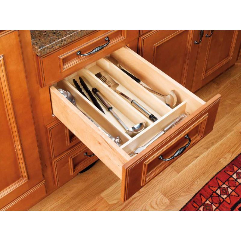 4WUT Series Natural Maple Utensil Tray (33.13' x 22' x 2.88')