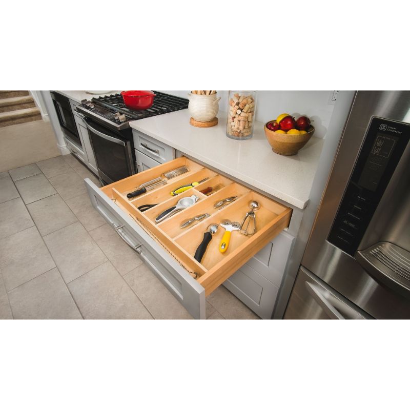 4WUT Series Natural Maple Utensil Tray (18.5' x 22' x 2.88')