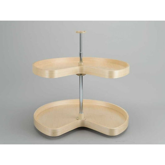 LD Series Natural Banded Maple Kidney Lazy Susan (28" x 28" x 26")
