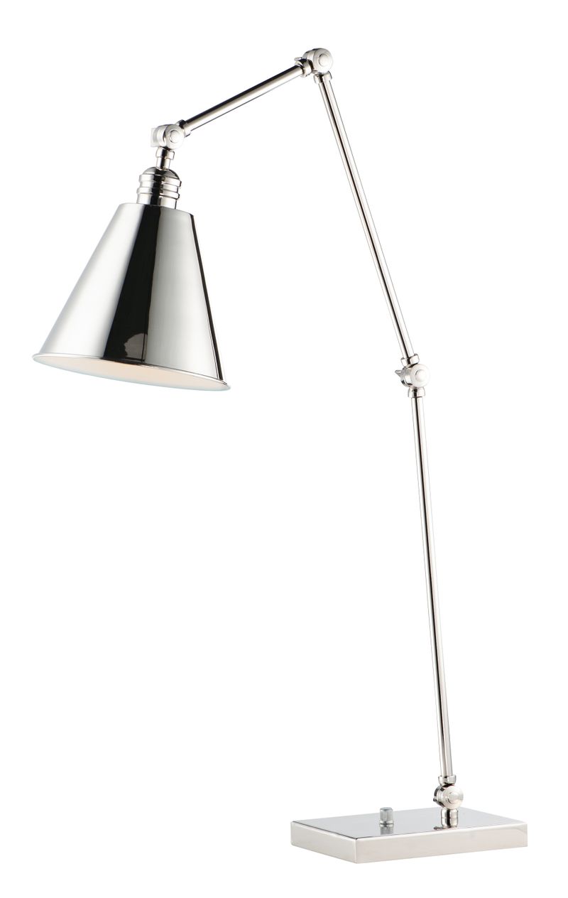Library 26.5' Table Lamp in Polished Nickel