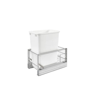 5349 Series White Bottom-Mount Single Waste Container Pull-Out Organizer (10.81' x 18' x 19.31')