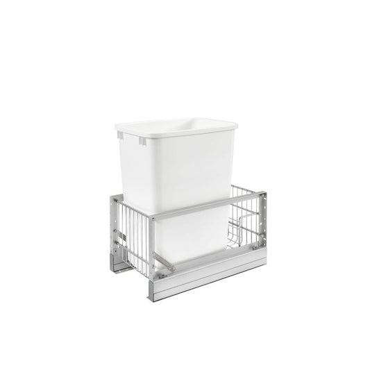 5349 Series White Bottom-Mount Single Waste Container Pull-Out Organizer (10.81" x 18" x 19.31")
