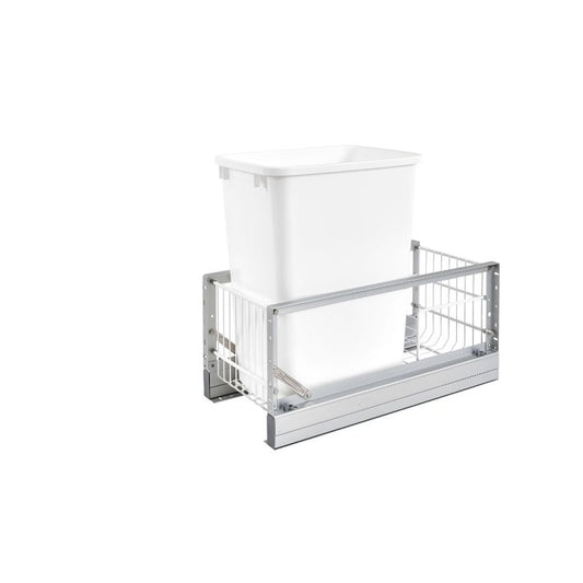 5349 Series White Bottom-Mount Single Waste Container Pull-Out Organizer (10.75" x 21.94" x 19.25")