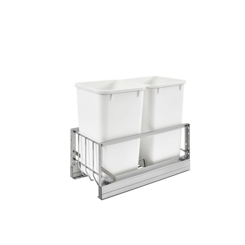 5349 Series White Bottom-Mount Double Waste Container Pull-Out Organizer (11.69' x 22.25' x 18.94')
