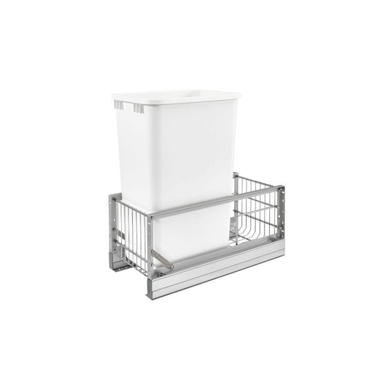 5349 Series White Bottom-Mount Single Waste Container Pull-Out Organizer (10.75" x 21.94" x 23.13")