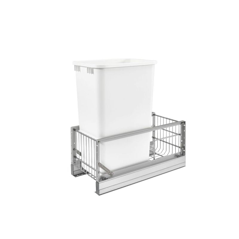 5349 Series White Bottom-Mount Single Waste Container Pull-Out Organizer (10.75' x 21.94' x 23.13')
