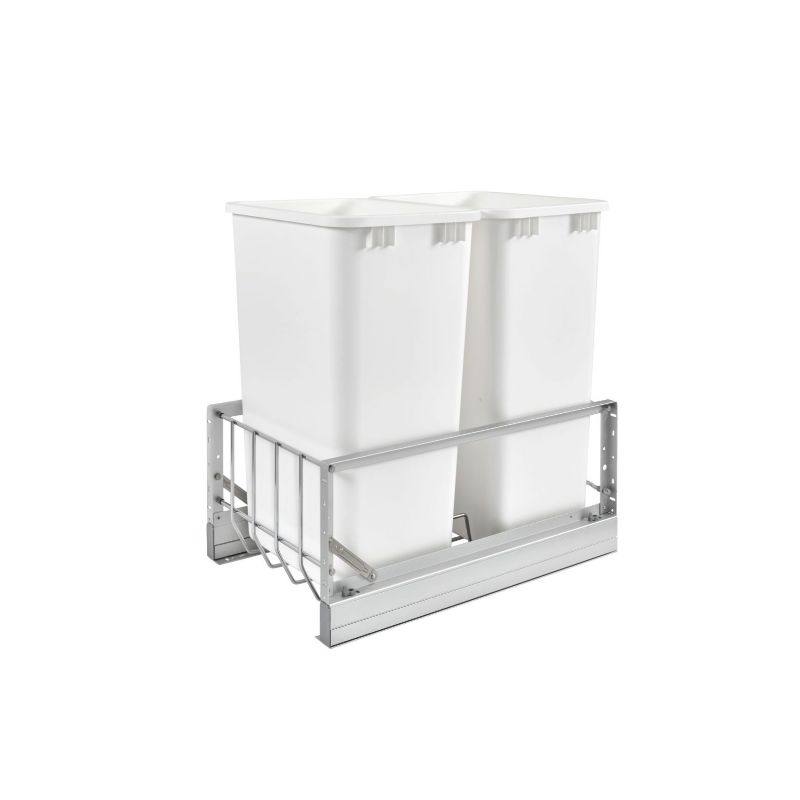 5349 Series White Bottom-Mount Double Waste Container Pull-Out Organizer (14.81' x 22.13' x 22.94')