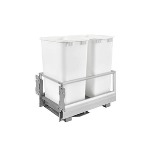 5149 Series White Bottom-Mount Double Waste Container Pull-Out Organizer (15.63' x 22' x 23.5')