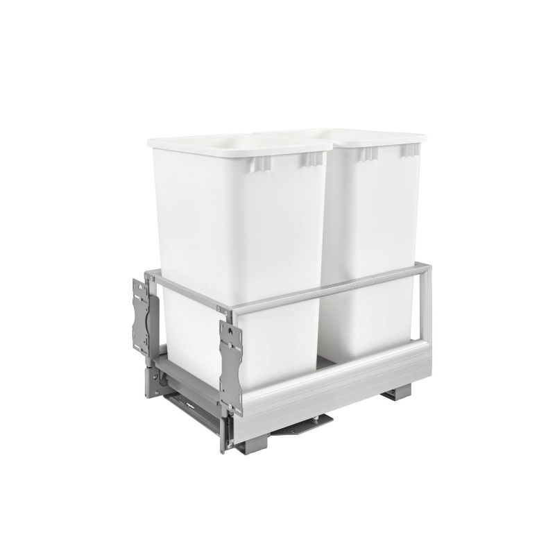 5149 Series White Bottom-Mount Double Waste Container Pull-Out Organizer (15.63' x 22' x 23.5')