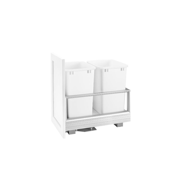 5149 Series White Bottom-Mount Double Waste Container Pull-Out Organizer (12.13' x 22' x 19.5')