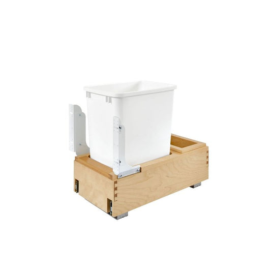 4WC Series White Undermount Single Waste Container Pull-Out Organizer (11.25" x 21.66" x 19.25")