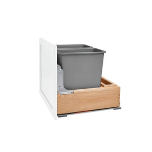 4WC Series White Undermount Double Waste Container Pull-Out Organizer (14.25' x 21.66' x 19.25')
