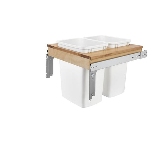 4WCTM Series White Top-Mount Double Waste Container Pull-Out Organizer (18" x 24" x 17.88")