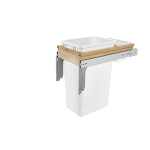 4WCTM Series White Top-Mount Single Waste Container Pull-Out Organizer (12' x 23.25' x 21.75')