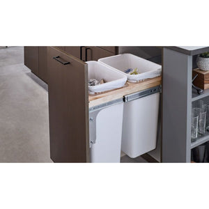 4WCTM Series White Top-Mount Single Waste Container Pull-Out Organizer (12' x 23.25' x 21.75')