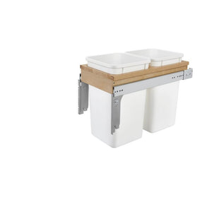 4WCTM Series White Top-Mount Double Waste Container Pull-Out Organizer (12' x 23.25' x 17.75')
