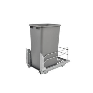 53WC Series Metallic Silver Undermount Single Waste Container Pull-Out Organizer (10.88' x 22.25' x 23')
