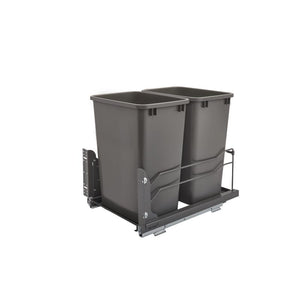 53WC Series Orion gray Undermount Double Waste Container Pull-Out Organizer (14.38' x 22.25' x 19')