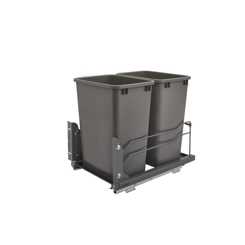 53WC Series Orion gray Undermount Double Waste Container Pull-Out Organizer (14.38' x 22.25' x 19')