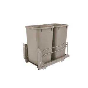 53WC Series Champagne Undermount Double Waste Container Pull-Out Organizer (11.25' x 22.09' x 19')